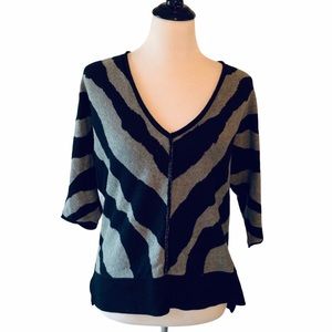 Plenty by Tracy Reese Gray Black Sweater Small